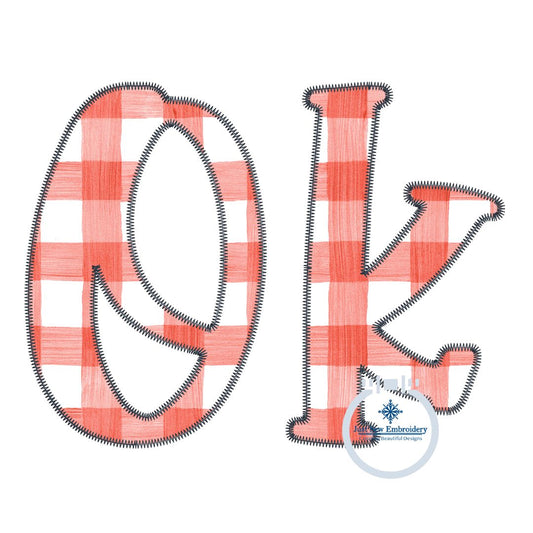 OK Applique Embroidery ZigZag Stitch Oklahoma Design Five Sizes 4x4, 5x7, 8x8, 6x10, 8x12 Hoop