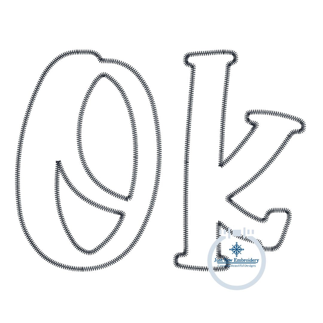 OK Applique Embroidery ZigZag Stitch Oklahoma Design Five Sizes 4x4, 5x7, 8x8, 6x10, 8x12 Hoop