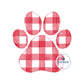 Paw Print Raggy Applique Embroidery Design Bean Edge Stitch Six Sizes 4 inch, 5 inch, 6 inch, 7 inch, 8 inch, and 9 inch.