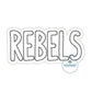 REBELS Two Layer Applique Embroidery Design Machine Embroidery Two Color ZigZag Edge Four Sizes 5x7, 6x10, 8x8, 8x12 Hoop