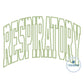 Respiratory Arched Satin Outline Embroidery Three Sizes 6x10, 7x12, and 8x12 Hoop