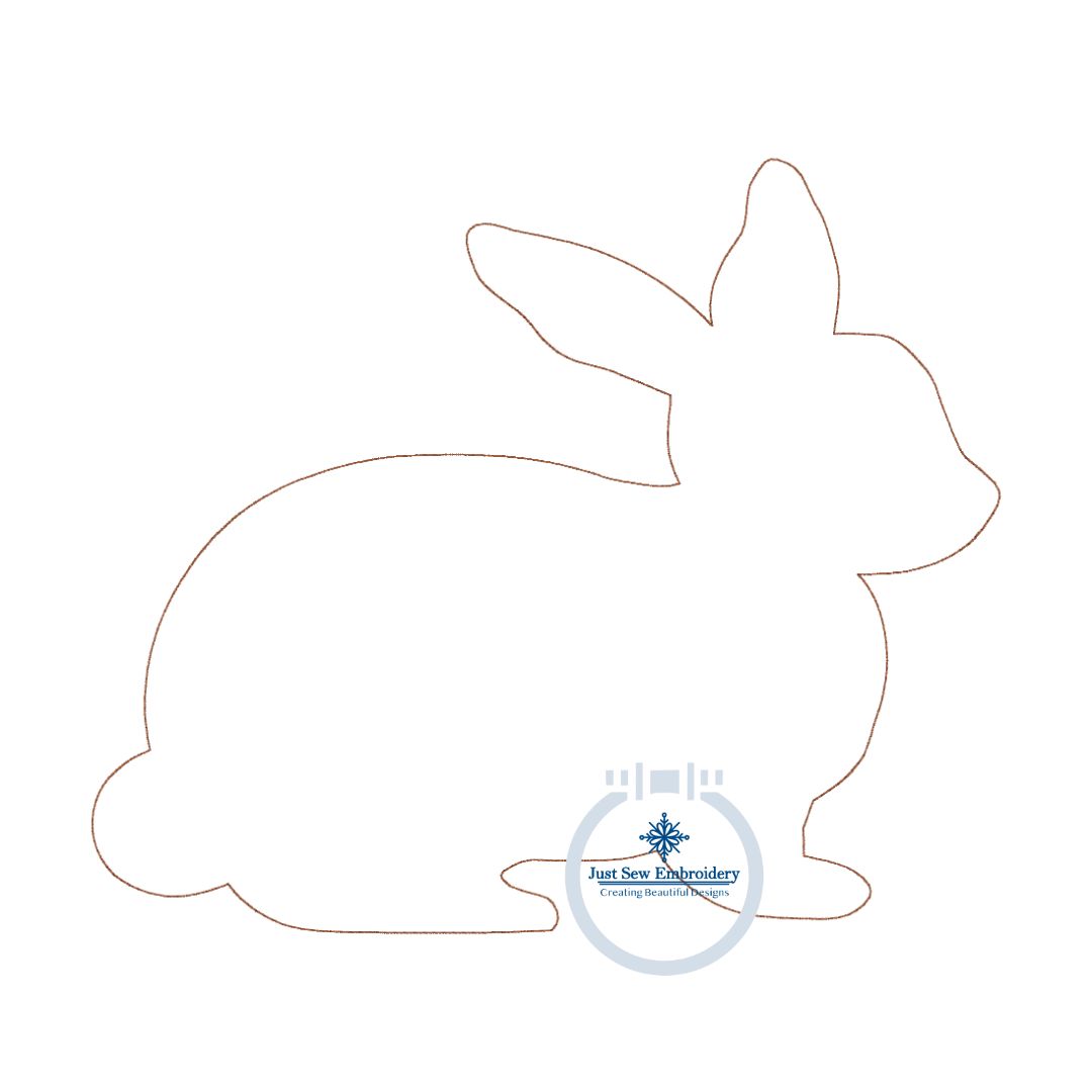Bunny Applique Machine Embroidery Design with Raggy Finishing Stitch Three Sizes 4x4, 5x7, and 8x12 Hoop