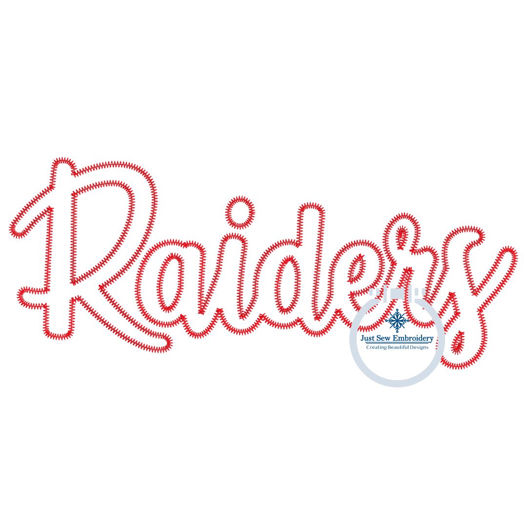 Raiders ZigZag Applique Machine Embroidery Design 8x12 Hoop