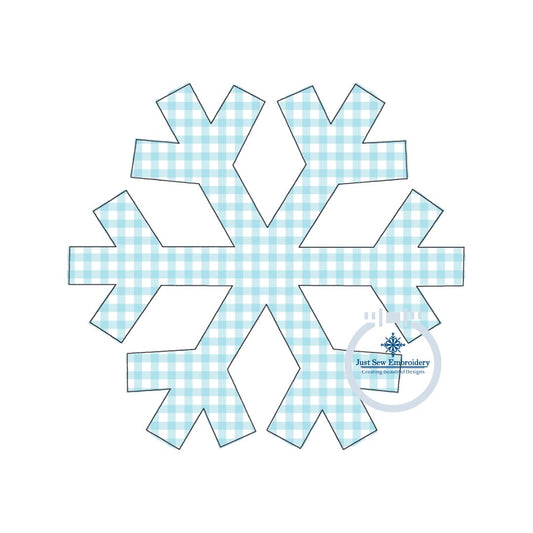 Snowflake Applique Machine Embroidery Design with Raggy, Satin, and ZigZag Stitch in Four Sizes Total 12 Designs Christmas