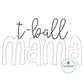 T-ball MAMA Raggy and Zigzag Applique Machine Embroidery Design Two Sizes 6x10 Hoop and 8x12 Hoop