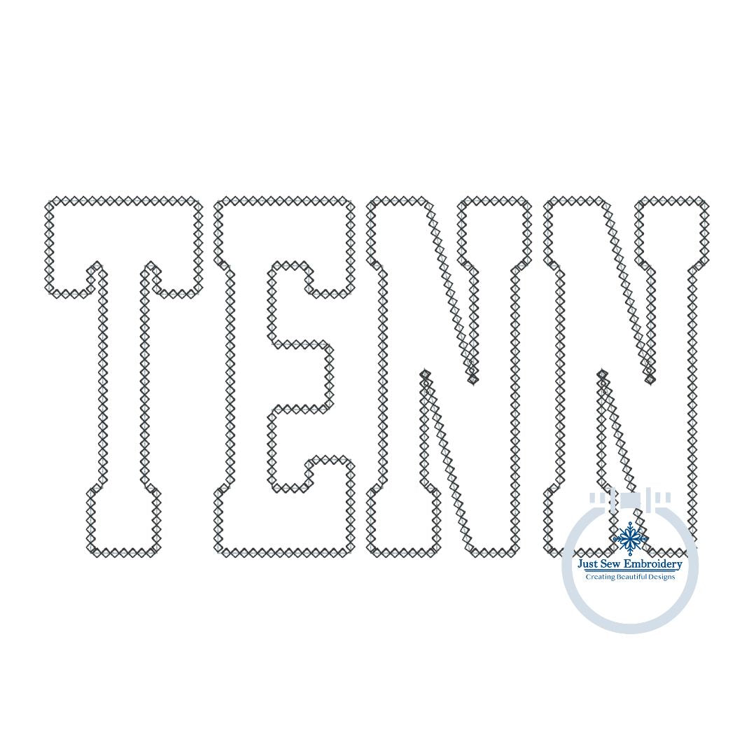TENN Tennessee Applique Embroidery Diamond Stitch Four Sizes 5x7, 8x8, 6x10, and 8x12 Hoop