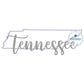 TN Tennessee Script Overlap Applique Embroidery Zigzag Stitch Four Sizes 5x7, 8x8, 6x10, 8x12 Hoop