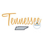 Tennessee Embroidery Design Satin Stitch Script with state in Four Sizes 5x7, 8x8, 6x10, 8x12 TN