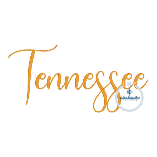 Tennessee Embroidered Script in Two Sizes to fit 8x12 and 5x7 hoops TN Embroidery Design