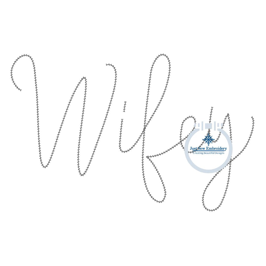 Wifey Script Chenille Yarn Applique Embroidery Design Mother's Day Gift Five Sizes 5x7, 8x8, 6x10, 7x12, and 8x12 Hoop