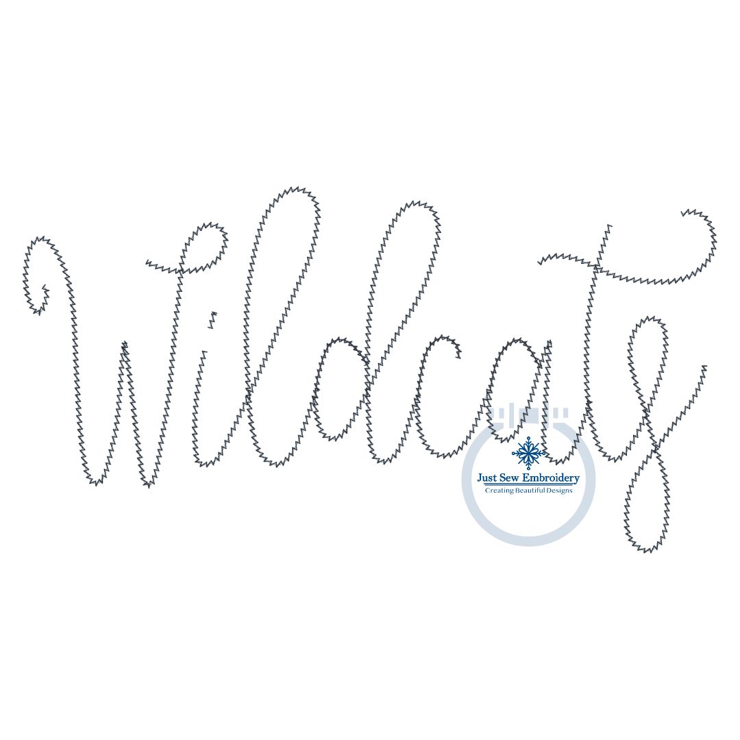 WILDCATS Script Chenille Yarn Applique Design Machine Embroidery Two Sizes 6x10 and 7x12 Hoop