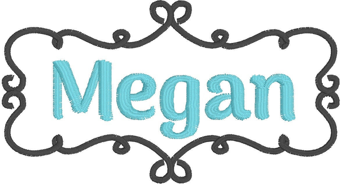 Monogram Frames Whimsical Embroidery 4x4 Name Borders 3 Designs 2 Stitch Styles Total 6 Designs