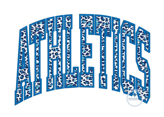 Applique Embroidery ATHLETICS Arched Satin Stitch Design Machine Embroidery Two Sizes 6x10, 8x12 Hoop