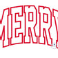 Merry Christmas Arched Applique Machine Embroidery Design with Satin Edge Stitch Four Sizes 5x7, 8x8, 6x10, 8x12 Hoop