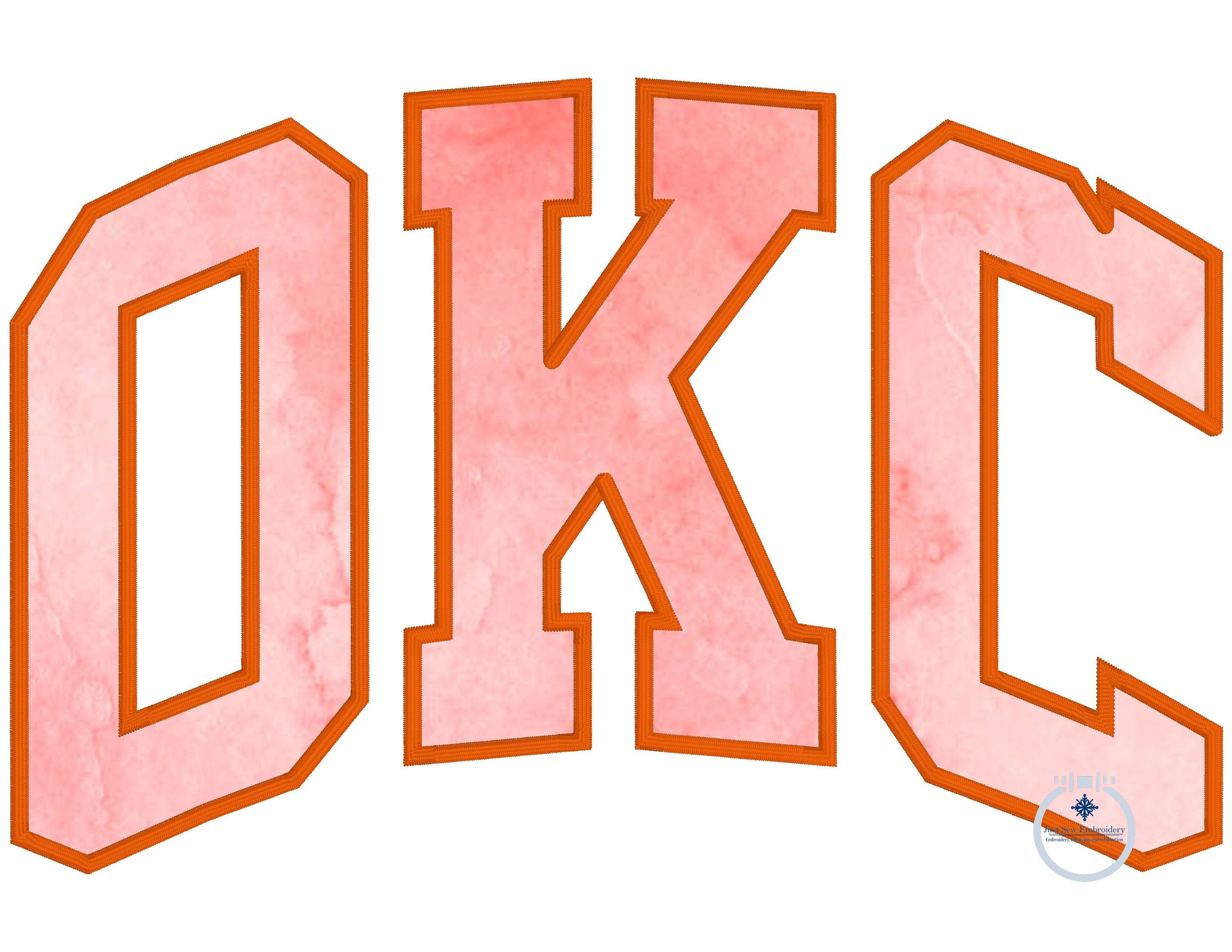 OKC Arched Satin Applique Embroidery Design