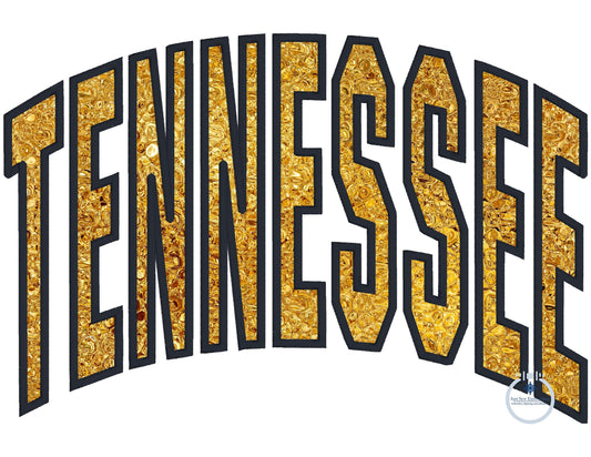 Tennessee Arched Applique Embroidery Satin Stitch Four Sizes 5x7, 8x8, 6x10, and 8x12 Hoop