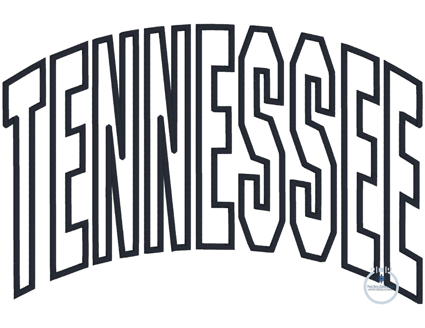 Tennessee Arched Applique Embroidery Satin Stitch Four Sizes 5x7, 8x8, 6x10, and 8x12 Hoop