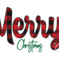 Merry Christmas Applique Machine Embroidery Design with Zigzag Finishing Stitch and Satin Script 8x12 Hoop