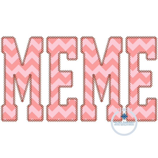 Applique Meme Embroidery Design Four Sizes Grandma Mother's Day Gift 5x7, 8x8, 6x10, 8x12 Hoop