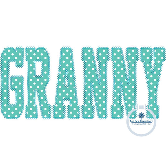 Granny Applique Embroidery Design Diamond Stitch Four Sizes 5x7, 6x10, 8x8, 8x12 Hoop