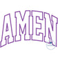 AMEN Arched Satin Applique Embroidery Design Five Sizes 5x7, 8x8, 6x10, 7x12, and 8x12 Hoop