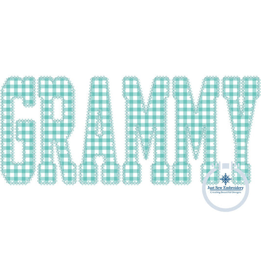 Grammy Diamond Edge Applique Embroidery Design Four Sizes 5x7, 8x8, 6x10, 8x12 Hoop