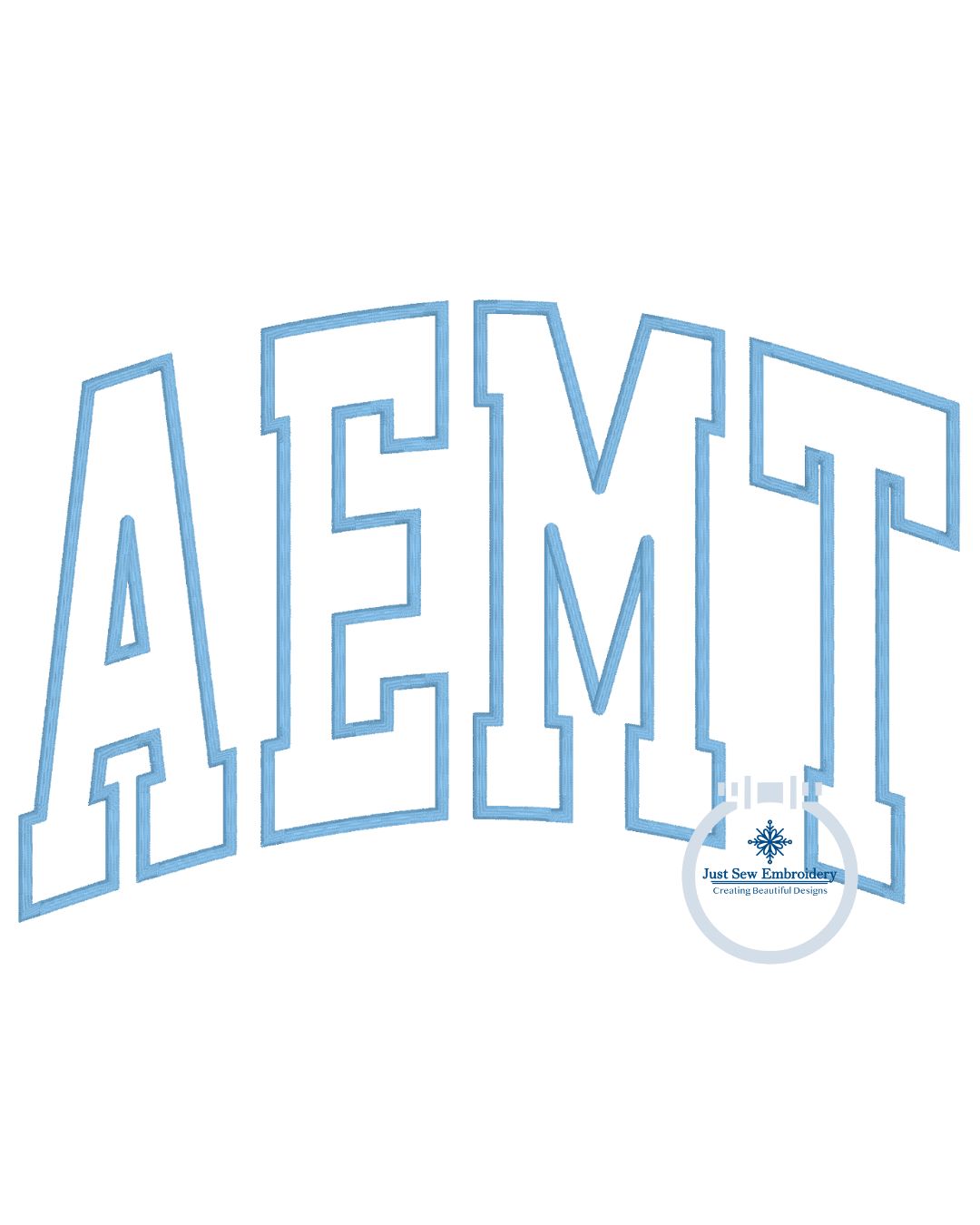 AEMT Arched Satin Applique Embroidery Design Advanced EMT Six Sizes 5x7, 8x8, 9x9, 6x10, 7x12, and 8x12 Hoop