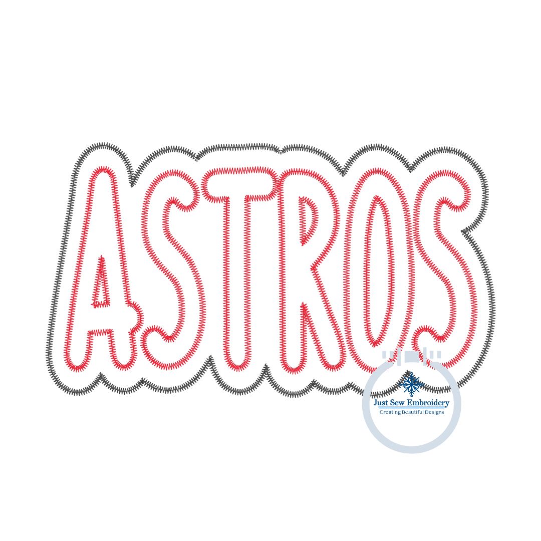 ASTROS Applique Embroidery Two Layer Design Machine Embroidery Two Color ZigZag Edge Three sizes 5x7, 6x10, 8x12