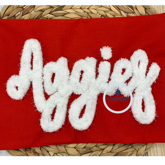 Aggies Chenille Yarn Applique Embroidery Design Four Sizes 5x7, 8x8, 6x10, and 7x12 Hoop