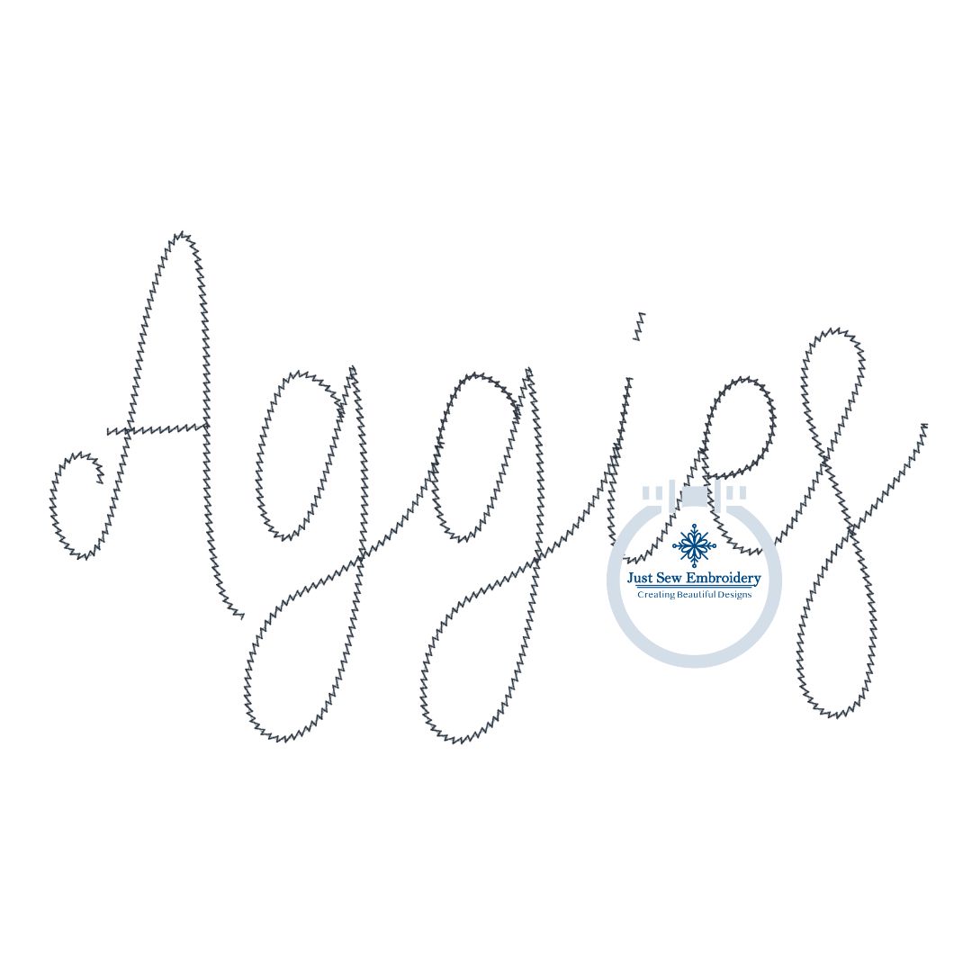 Aggies Chenille Yarn Applique Embroidery Design Four Sizes 5x7, 8x8, 6x10, and 7x12 Hoop