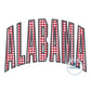 Alabama Arched Satin Applique Embroidery Design Three Sizes 8x8, 6x10, 8x12 Hoop