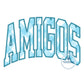 AMIGOS Arched Satin Applique Embroidery Design Six Sizes 5x7, 8x8, 9x9, 6x10, 7x12, and 8x12 Hoop