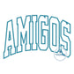 AMIGOS Arched Satin Applique Embroidery Design Six Sizes 5x7, 8x8, 9x9, 6x10, 7x12, and 8x12 Hoop