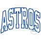 ASTROS Arched Satin Applique Embroidery Machine Design Five Sizes 5x7, 8x8, 6x10, 7x12, and 8x12 Hoop