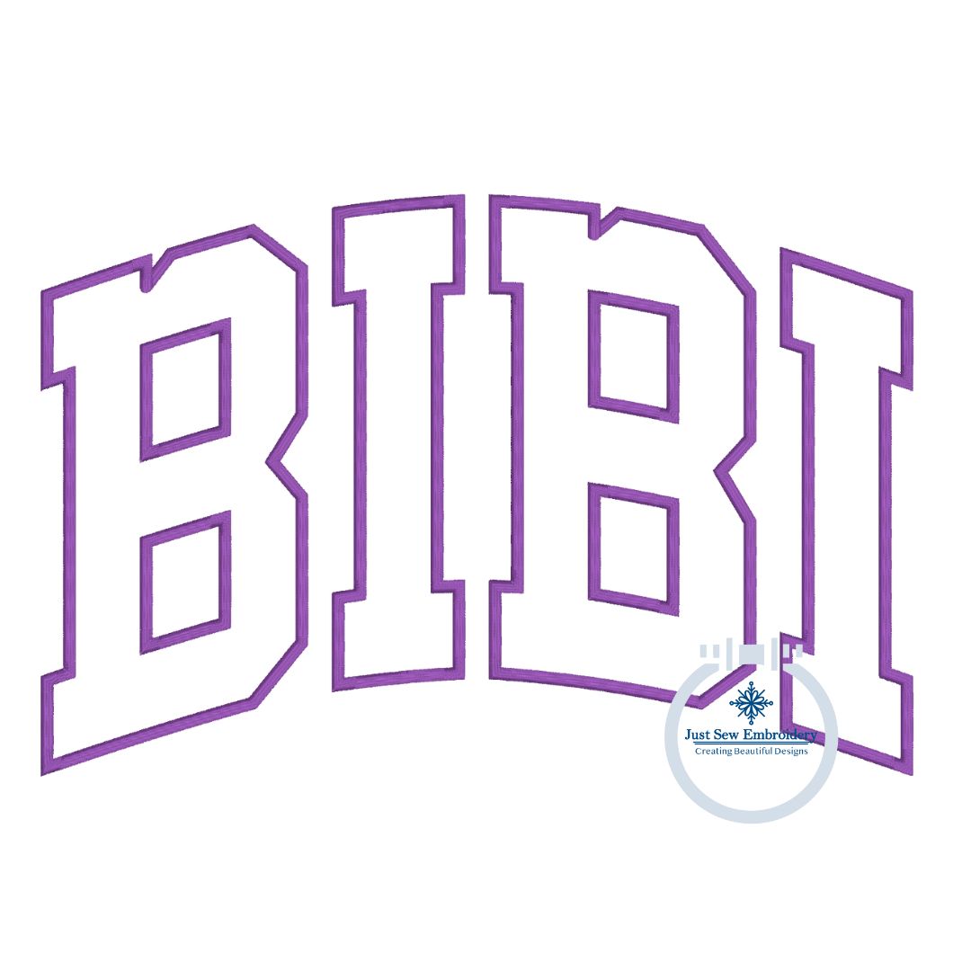 BIBI Academic Satin Applique Embroidery Design Five Sizes 5x7, 8x8, 6x10, 9x9, and 8x12 Hoops