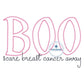 BOO Breast Cancer Applique Machine Embroidery Design Zigzag Edge Stitch Chain Stitch Text Five Sizes 5x7, 8x8, 6x10, 7x12, and 8x12 Hoop