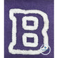 B Varsity Chenille Yarn Applique Varsity Font Zigzag Machine Embroidery Design Five Sizes 4x4, 5x5, 6x6, 7x7, and 8x8 Inch