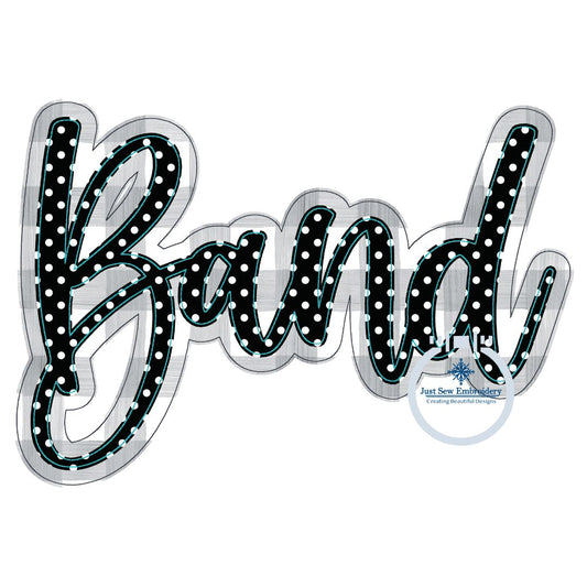 Band Double Raggy Applique Embroidery Design Bean Stitch Edge Five Sizes 5x7, 8x8, 6x10, 7x12, and 8x12 Hoop