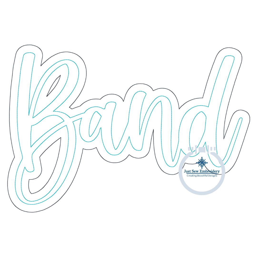 Band Double Raggy Applique Embroidery Design Bean Stitch Edge Five Sizes 5x7, 8x8, 6x10, 7x12, and 8x12 Hoop