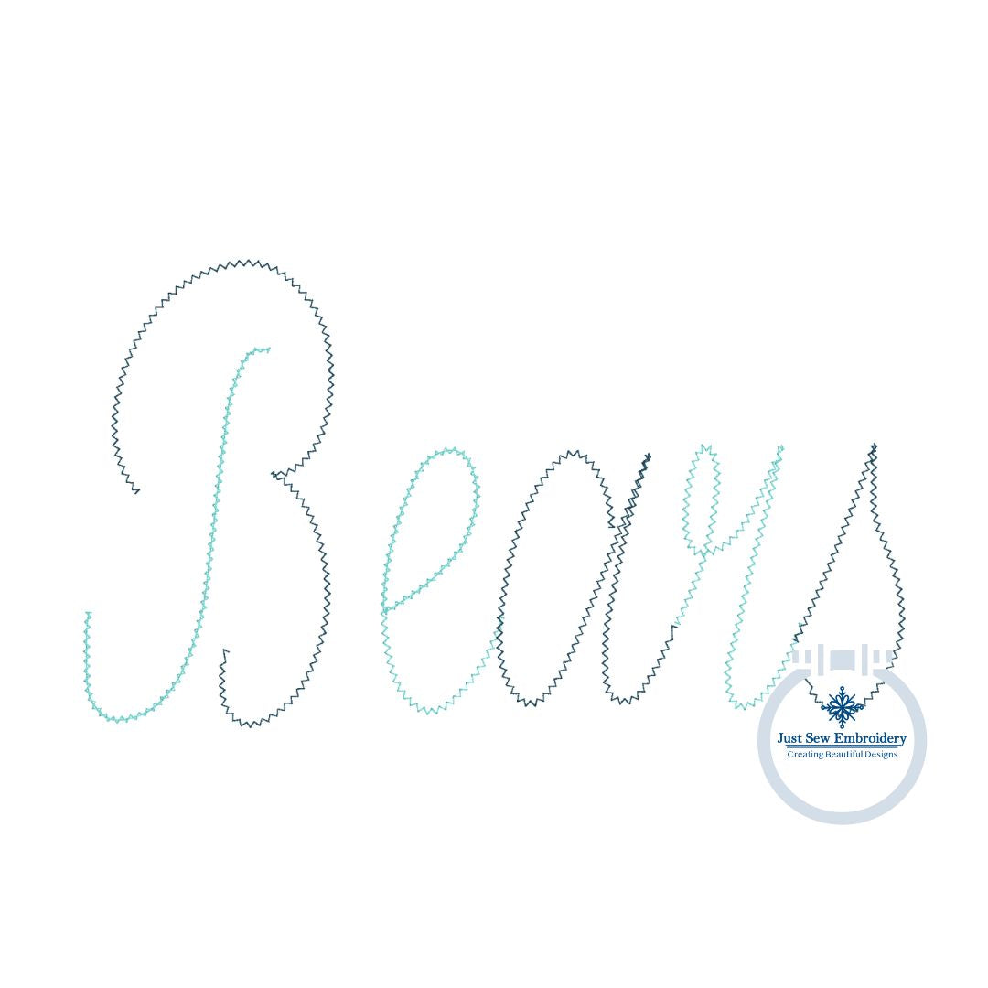 Sport Script Chenille Yarn Font Applique Embroidery Six Sizes 3, 4, 5,