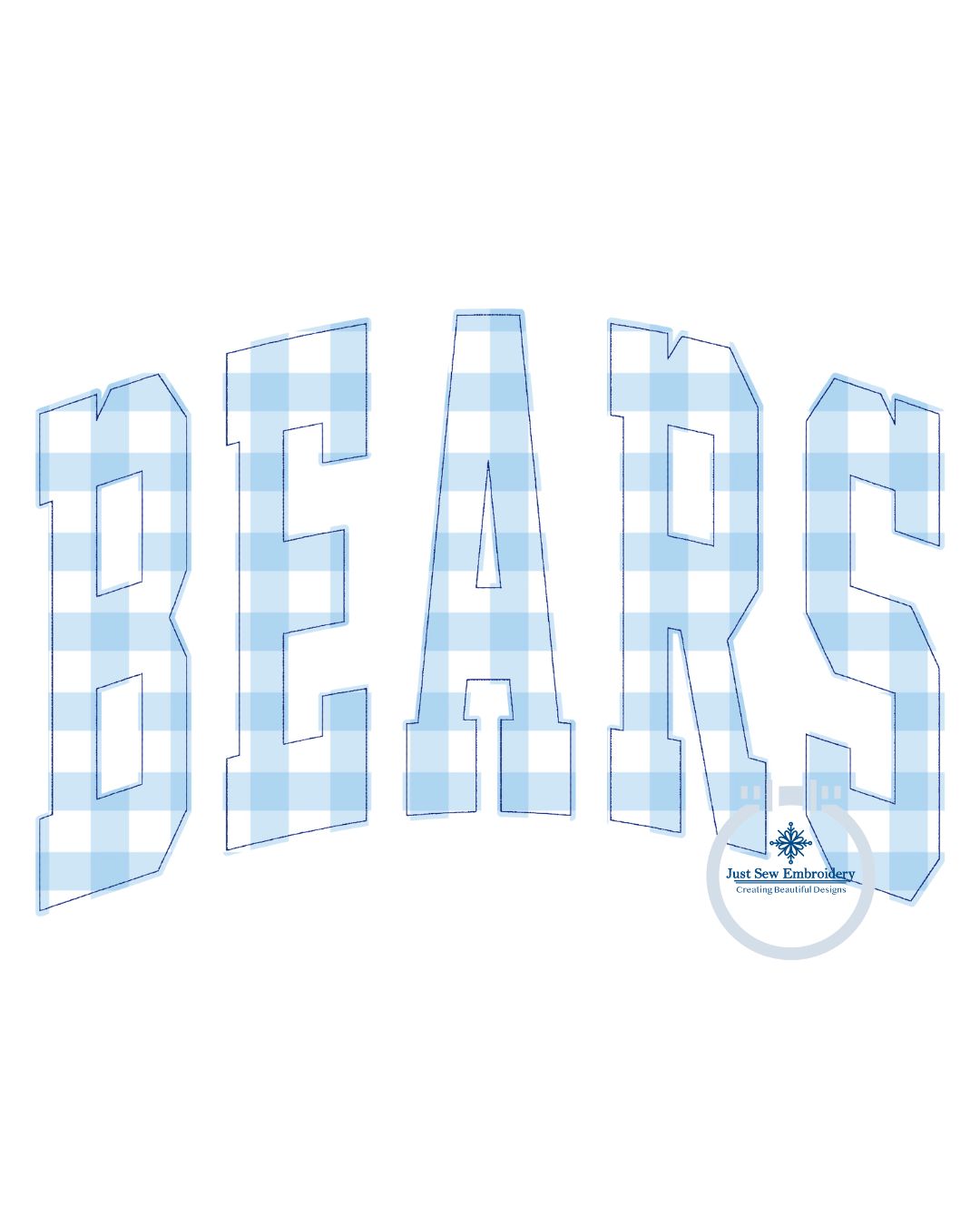 Tall Academic Bean Applique Embroidery Font Six Sizes 3, 4, 5, 6, 7, and 8 Inch, plus Native BX