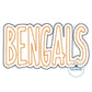 Bengals Double Zigzag Applique Embroidery Tall Skinny Four Sizes 5x7, 8x8, 6x10, and 7x12 Hoop