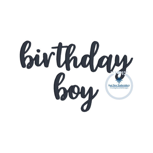 Birthday Boy Satin Stitch Embroidery Design Dog Lover One Sizes 4x4 inches