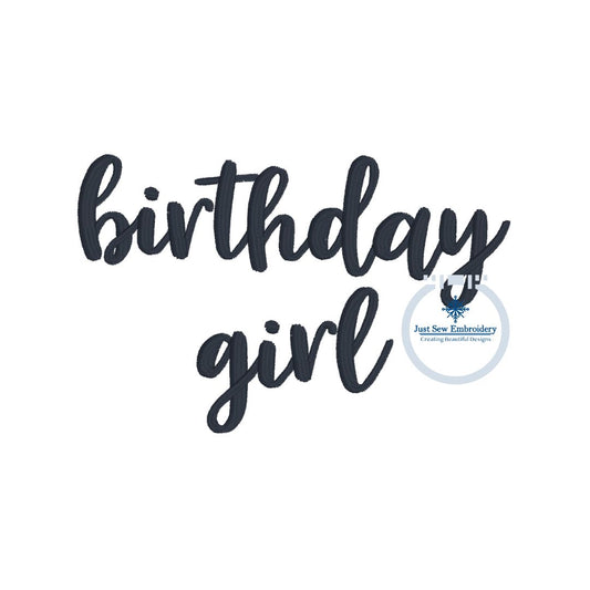 Birthday Girl Satin Stitch Embroidery Design Dog Lover One Sizes 4x4 inches