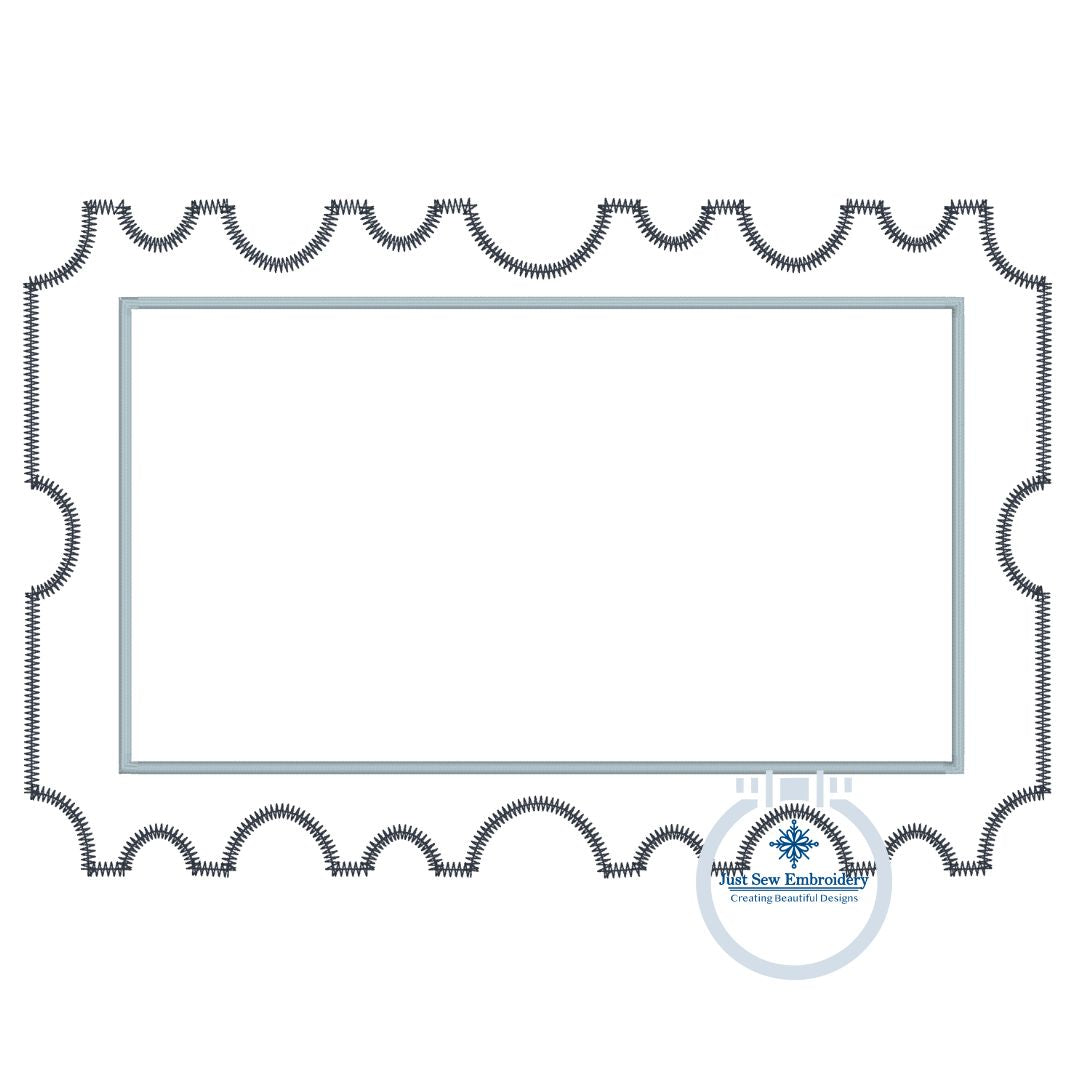 Blank Ticket Applique Embroidery Design with Zigzag Edge Stitch in Five Sizes 5x7, 8x8, 6x10, 7x12, and 8x12 Hoop