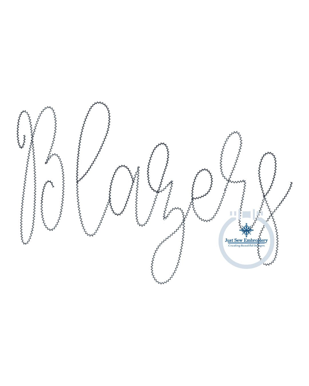 BLAZERS Chenille Yarn Script Embroidery Design Six Sizes 5x7, 8x8, 9x9, 6x10, 7x12, and 8x12 Hoop