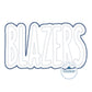 Blazers Two Layer Applique Embroidery Design Machine Embroidery Two Color ZigZag Edge Five Sizes 5x7, 8x8, 9x9, 6x10, and 7x12 Hoop