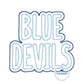 Blue Devils Applique Embroidery Two Layer Design Machine Embroidery Two Color ZigZag Edge Five sizes 5x7, 8x8, 6x10, 7x12, and 8x12 Hoop