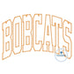 BOBCATS Arched Zigzag Applique Embroidery Design Machine Embroidery Five Sizes 5x7, 8x8, 6x10, 7x12, and 8x12 Hoop