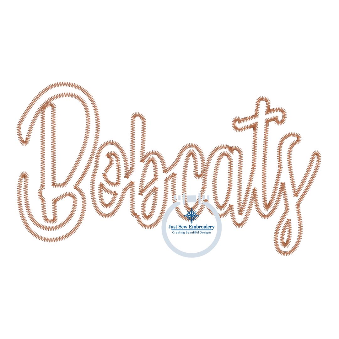 BOBCATS Script Applique Embroidery Design Machine Embroidery ZigZag Edge Two Sizes 6x10 and 7x12 Hoop